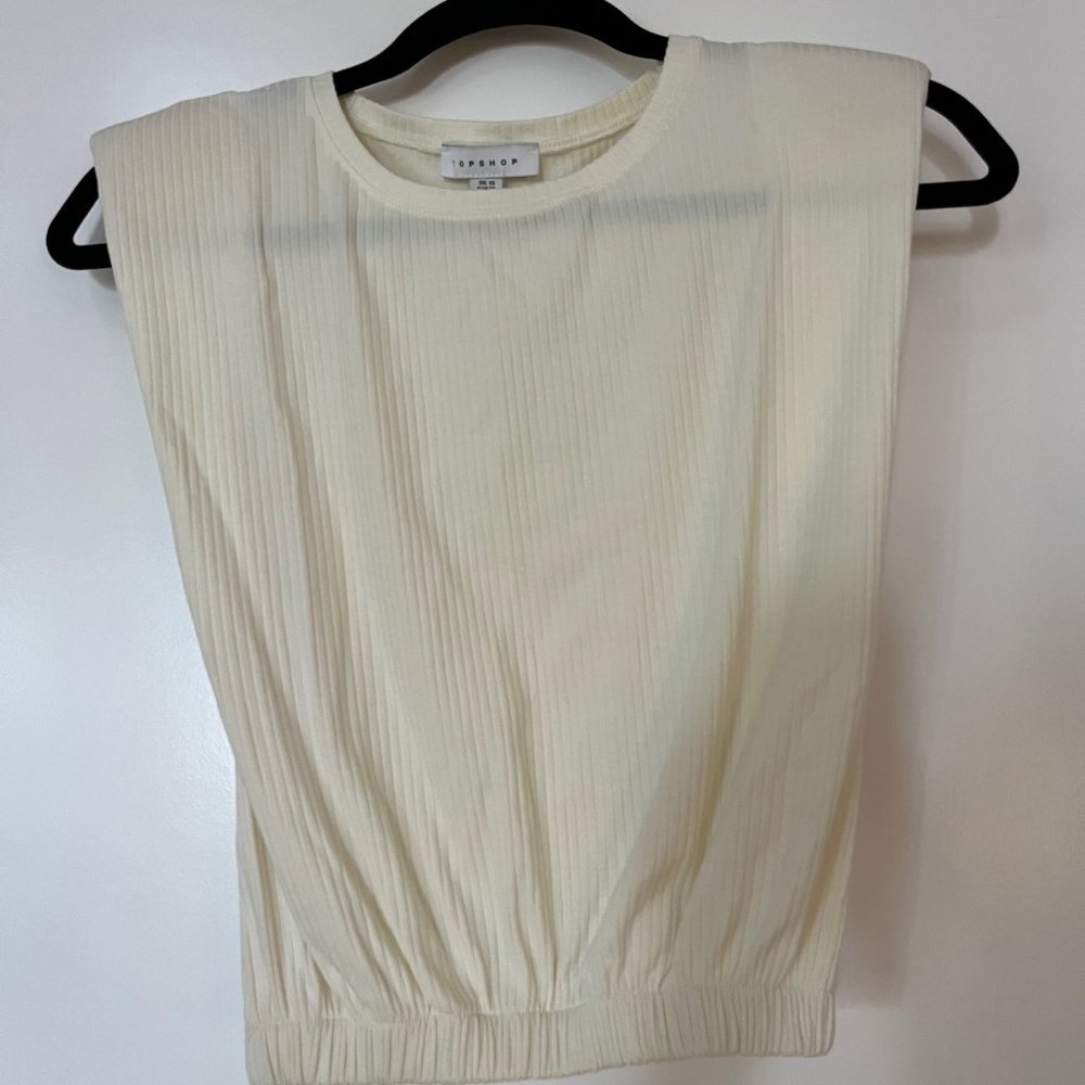 Topshop cream crop top size 6